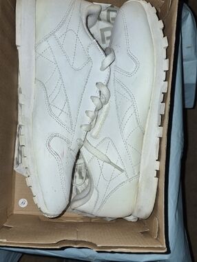 Reebok White Leather Classic Sneakers